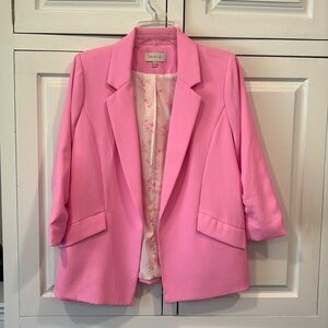 NEW Skies Are Blue Size Medium shirred-sleeve recycled fabric blazer.